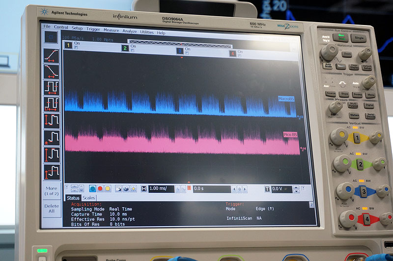 わずかにずれている2つの基地局のタイムスロット
