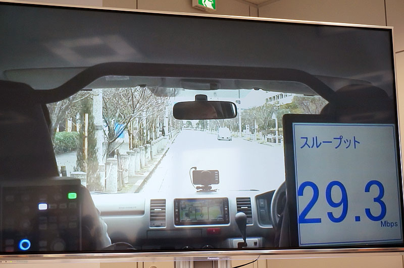 自動車で移動しながらフィールドテスト