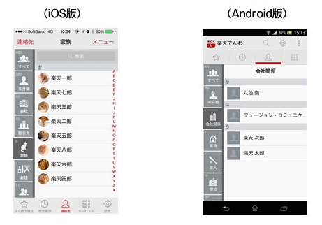 「楽天でんわ」の電話帳グループ機能