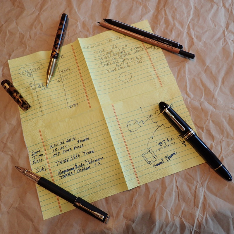 いろいろな筆記具で描いてみたが、やはりミディアム（中字）の油性ボールペンが一番だった