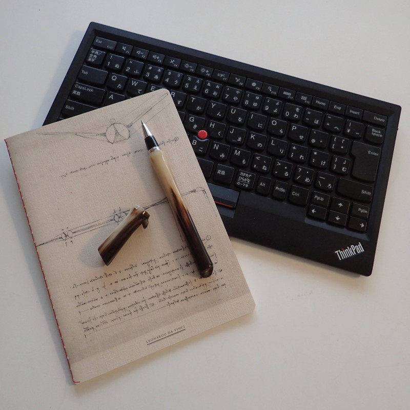 スイギュウの角というナチュラル素材を使用したタシャのボールペン