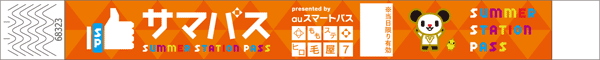 リストバンド型の1日入場券「サマパス」（色は日によって異なる）