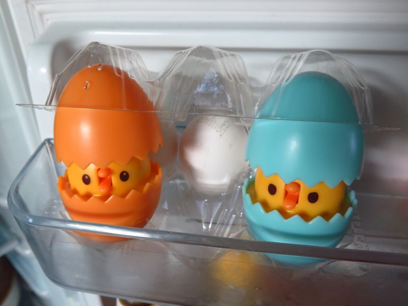 せっかくなので卵らしく、お決まりの場所に配置