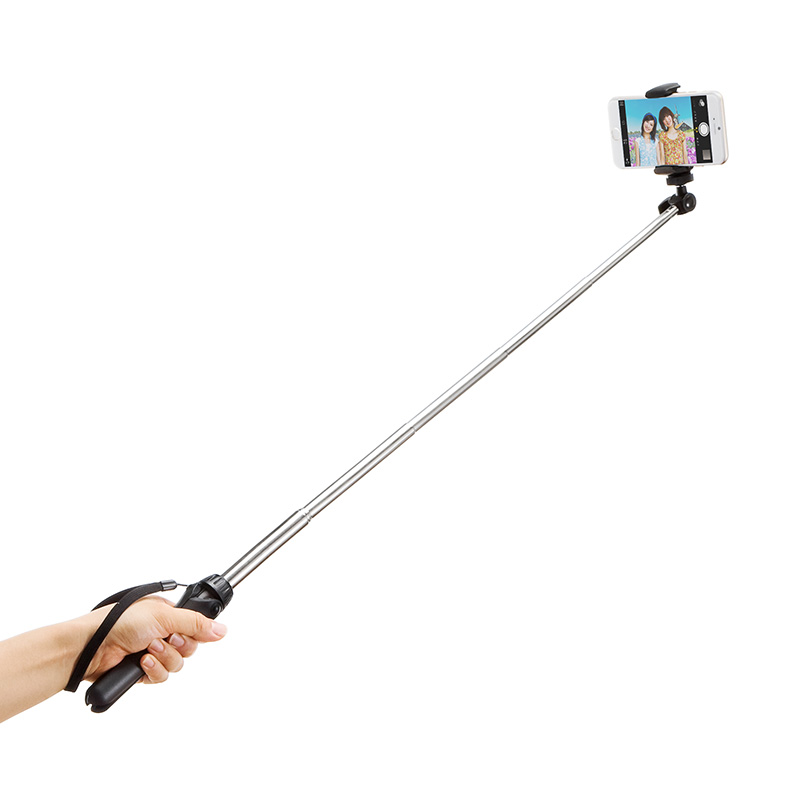 「セルカ棒（簡易スマホ三脚・自立タイプ・自撮り・スマホホルダー付）」