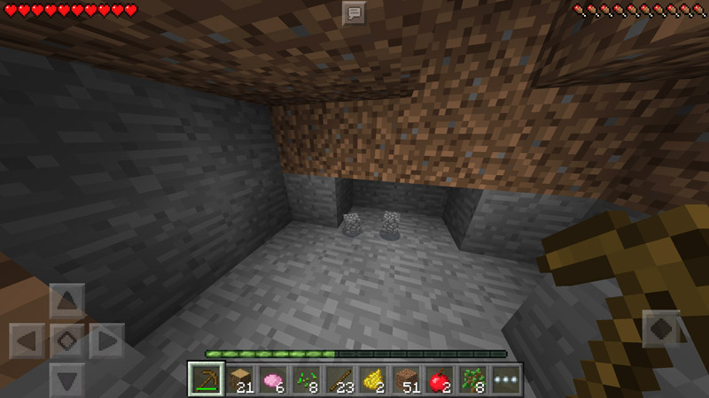 岩を砕いてアイテムを得るにはツルハシが必須