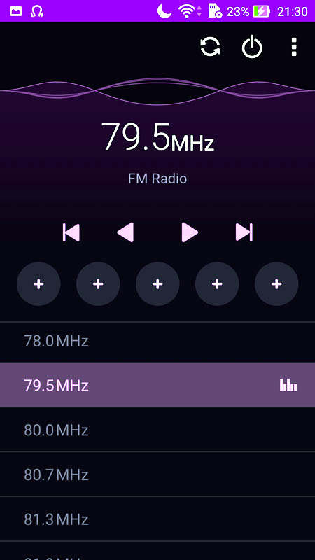 局名や放送中の楽曲情報などは表示されない
