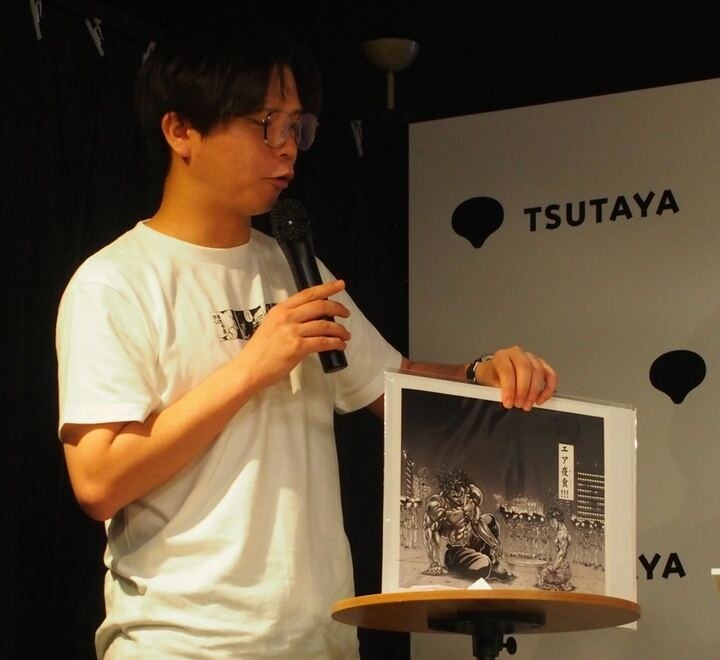 景品の複製原画は「エア夜食」と「トリケラトプス拳」