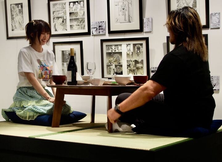 刃牙の家で勇次郎と刃牙が食事をするシーンを再現