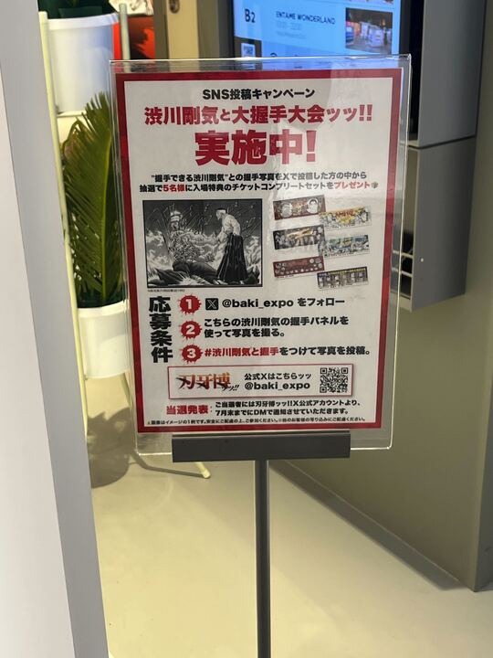 合気の達人・渋川剛気と握手できるコーナー。達人の手はゴツゴツしていて、研鑽の重みを感じさせるつくりだ