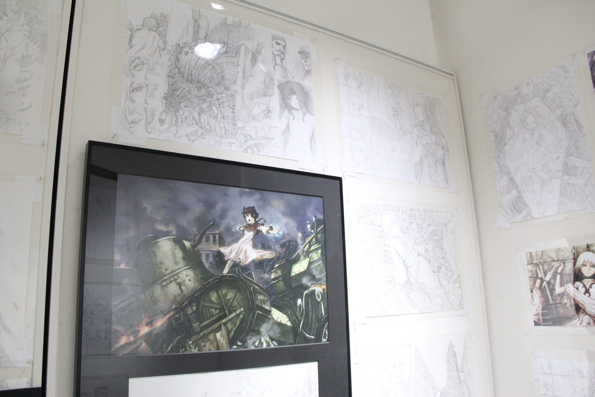 現在企画進行中の「ですぺら」。カラーイラストや下描きには、舞台となる大正時代が色濃く反映されているのが見て取れた