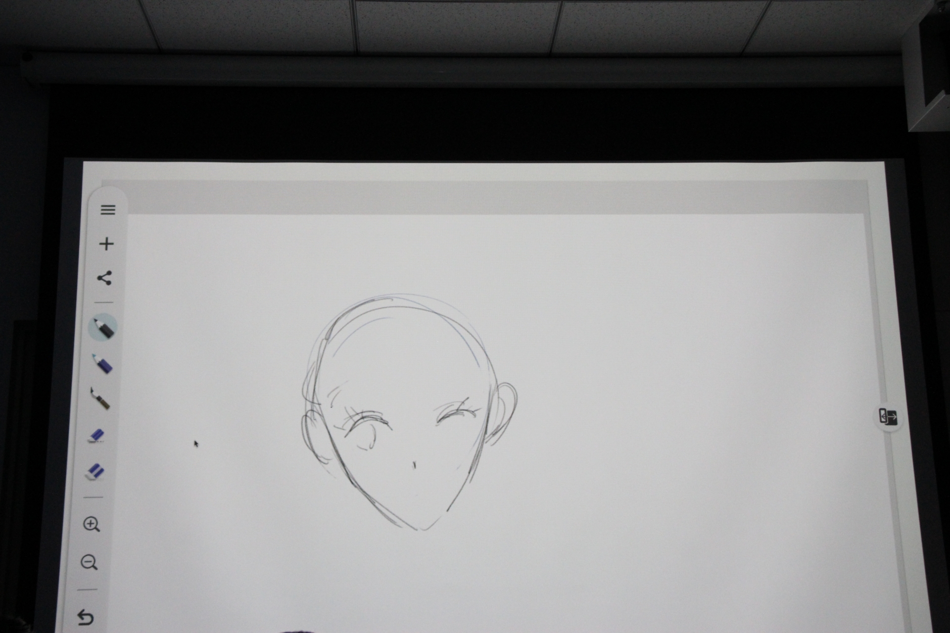 わずかな時間だったが、その間に「Wacom Canvas」でラフ線を引き「CLIP STUDIO PAINT DEBUT」にデータを送って着色へ。わずか20分ほどでここまで作業を進めていた