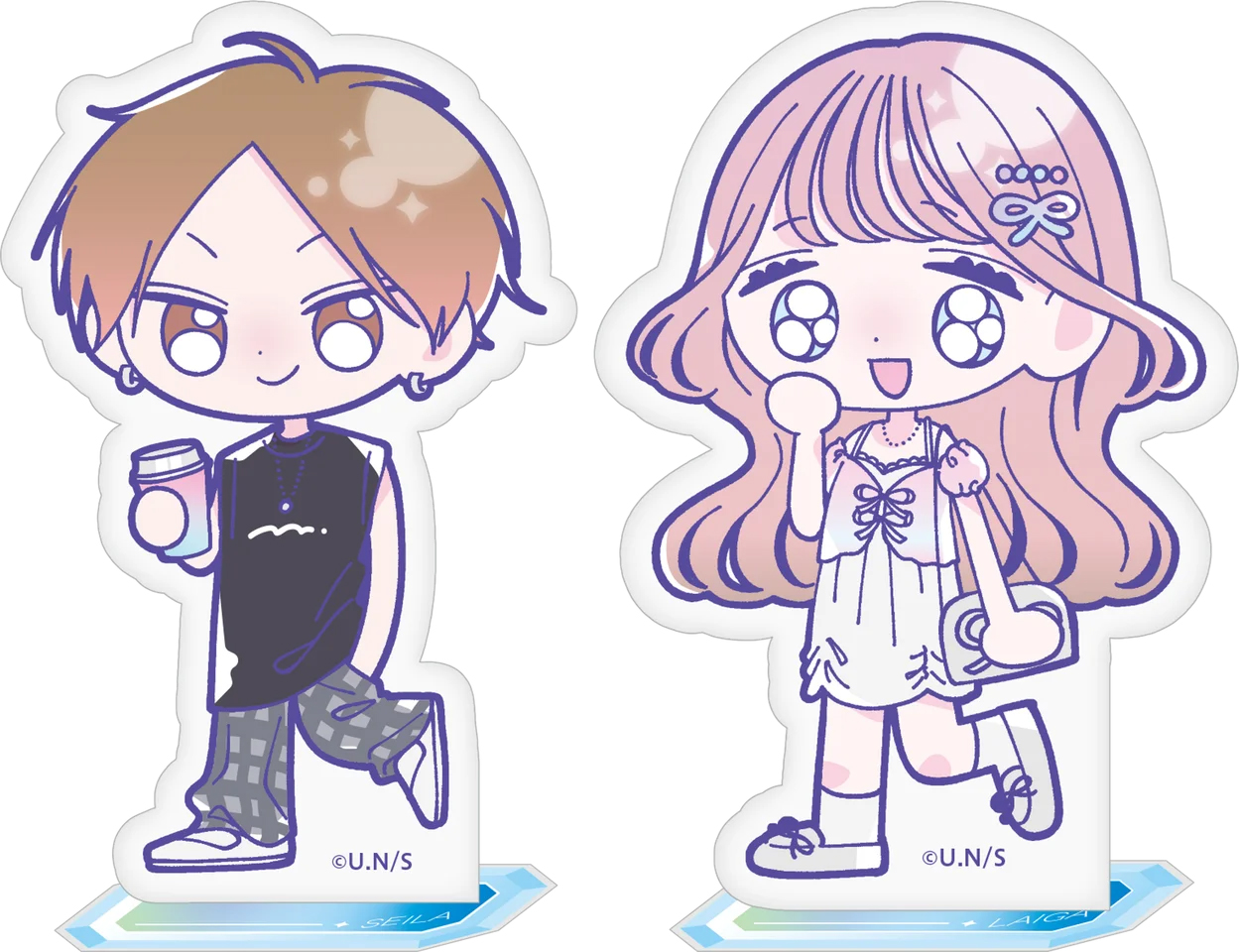 ミニアクリルスタンド「青に落雷」（虹沢羽見氏）