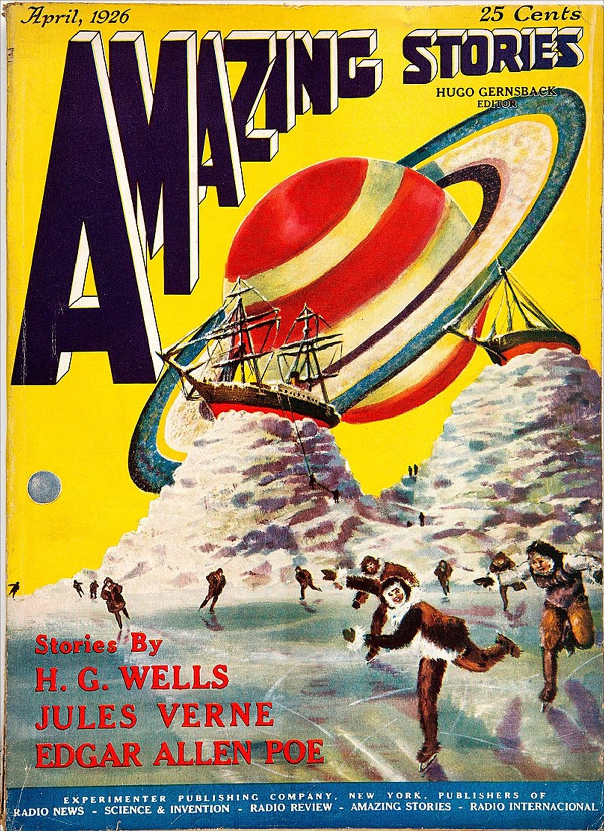 「Amazing Stories」創刊号［画像はWikisource（<a href="https://en.wikisource.org/wiki/Amazing_Stories/Volume_01#/media/File:Amazing_Stories_April_1926.jpg" class="n" target="_blank">https://en.wikisource.org/wiki/Amazing_Stories/Volume_01#/media/File:Amazing_Stories_April_1926.jpg</a>）より］