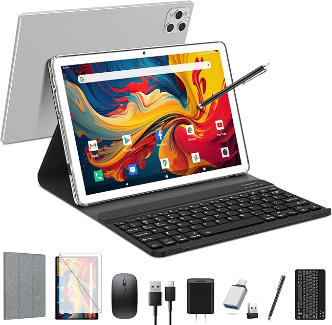 タブレットAndroid 2025新登場 2in1タブレット10インチ WiFi 16GB(8+8)RAM 128GB ROM 1TB拡張