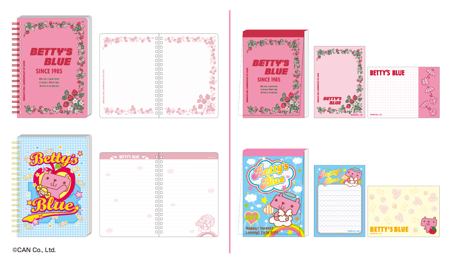 「WリングノートB6」全2柄、メモミニ「各660円/全2柄　各242円」