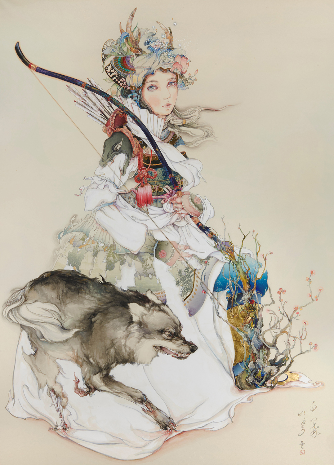 「La forêt blanche（白い森）」 2016年 ミクストメディア 170×122cm 個人蔵