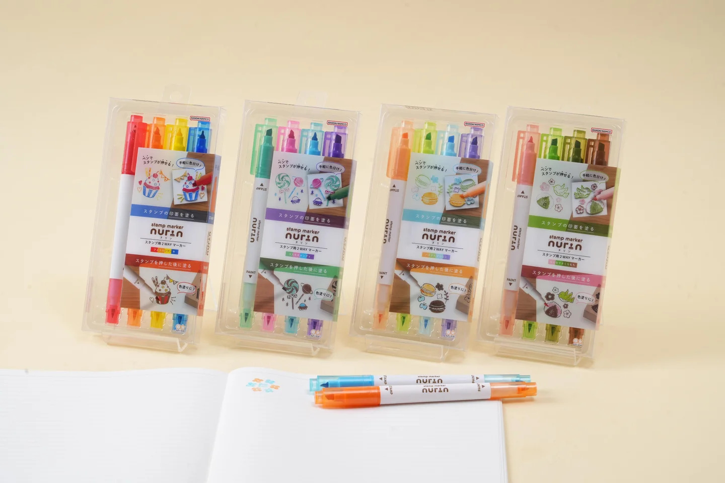 ロフト先行/スタンプマーカーnurin 4色セット(サンスター文具)　各990円  ※1月下旬販売予定