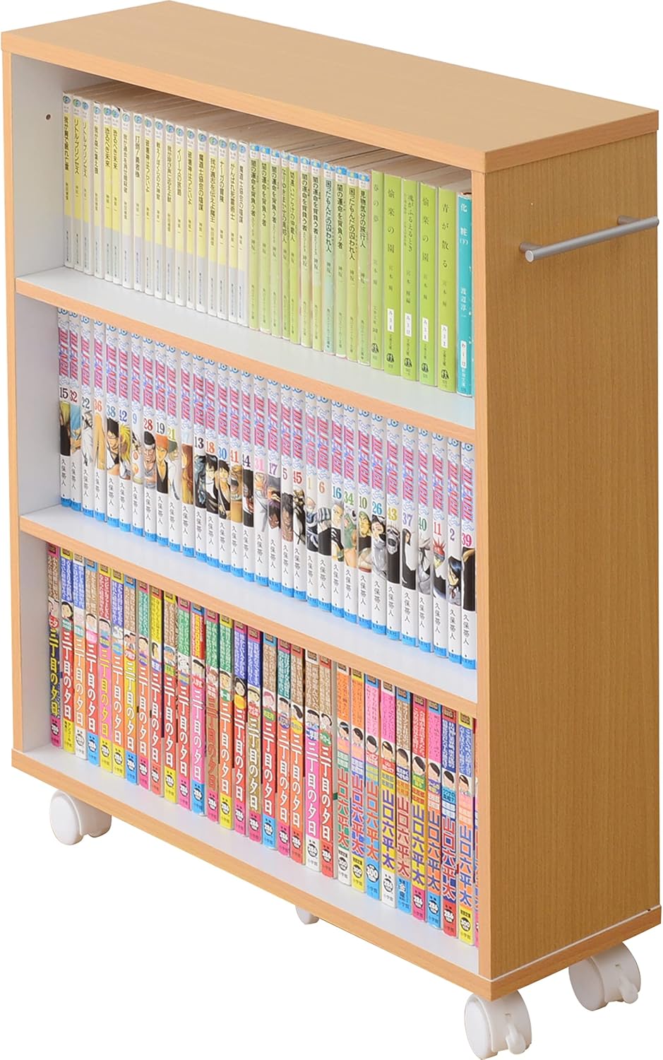 山善(YAMAZEN) 本棚 スリム (キャスター付き 本棚)