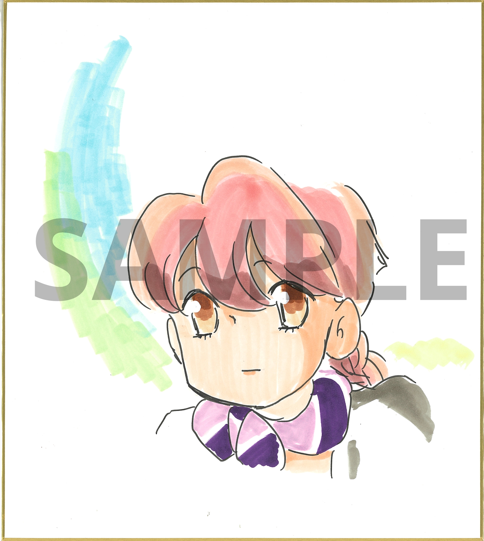 竹本泉氏直筆描き下ろしキャラクターイラスト入り色紙