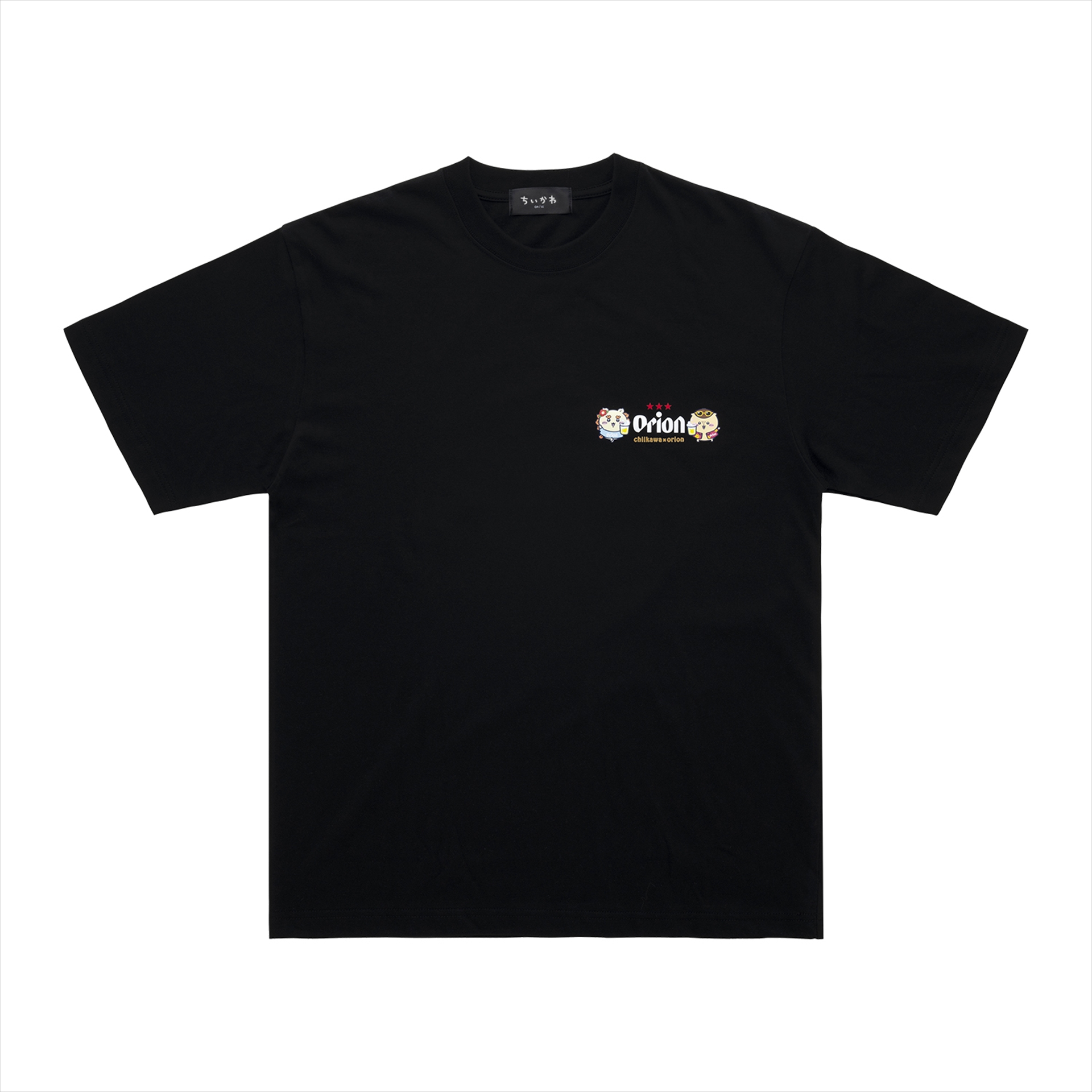 ちいかわ×オリオンビール シーサーのおみやげやさん Tシャツ ブラック_カンパ〜イ