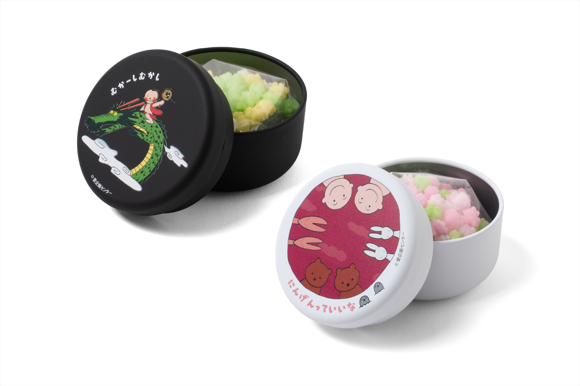 　缶入り金平糖　各1,100円