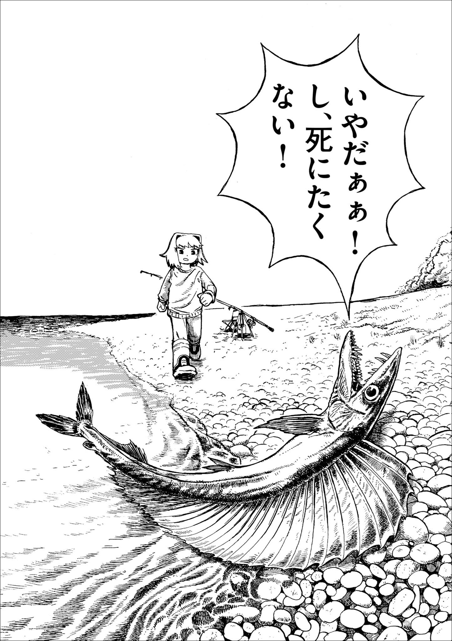 陸に打ち上げられた深海魚