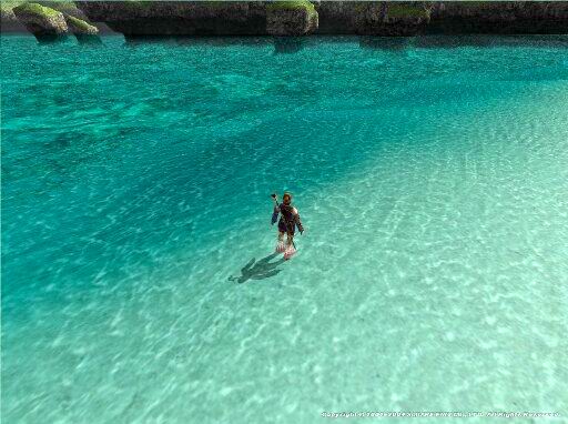 マナクリッパー号から移動するヴァナ・ディール界のハワイとも言うべき、プルゴノルゴ島。海が透き通っていて美しい