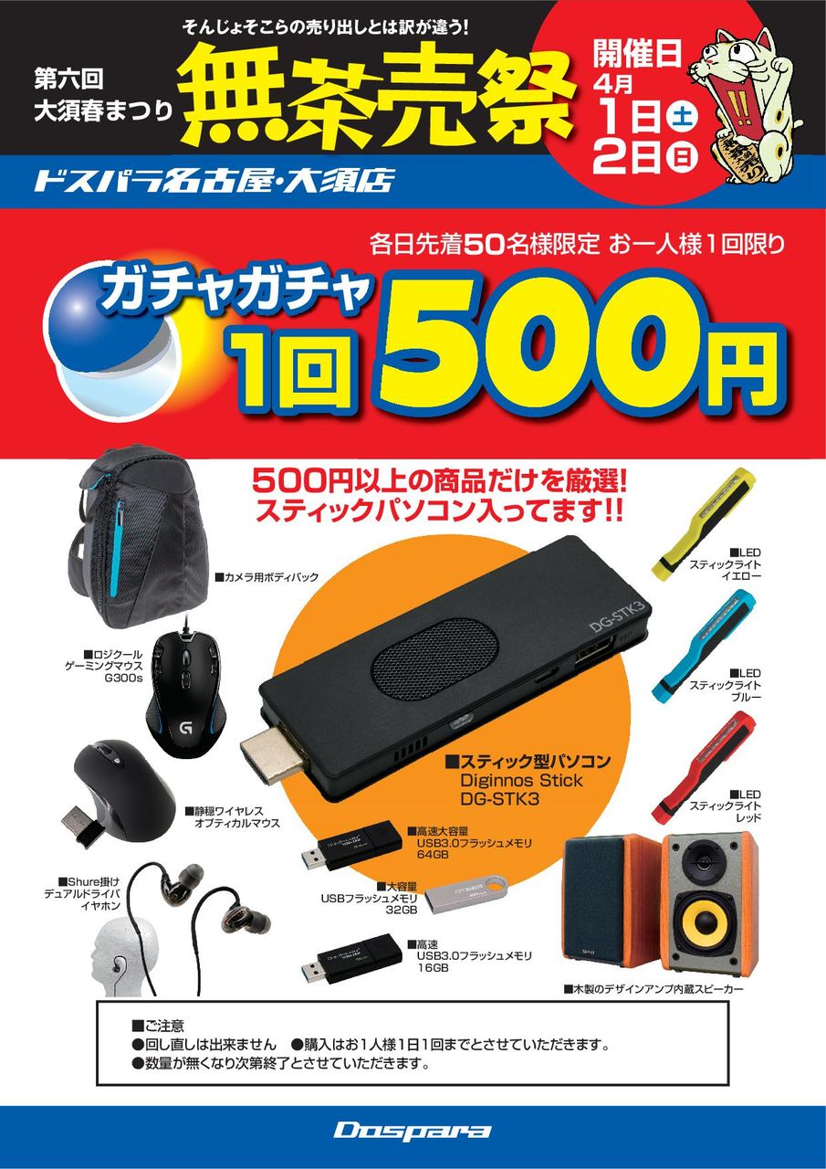 500円ガチャガチャの内容