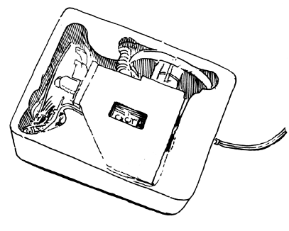 エンゲルバードのマウス。ボタンは一つで車輪の動きで矢印を動かす原始的なものだった。