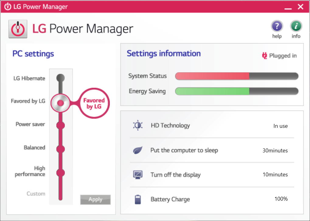 電源設定を変更する「LG Power Manager」