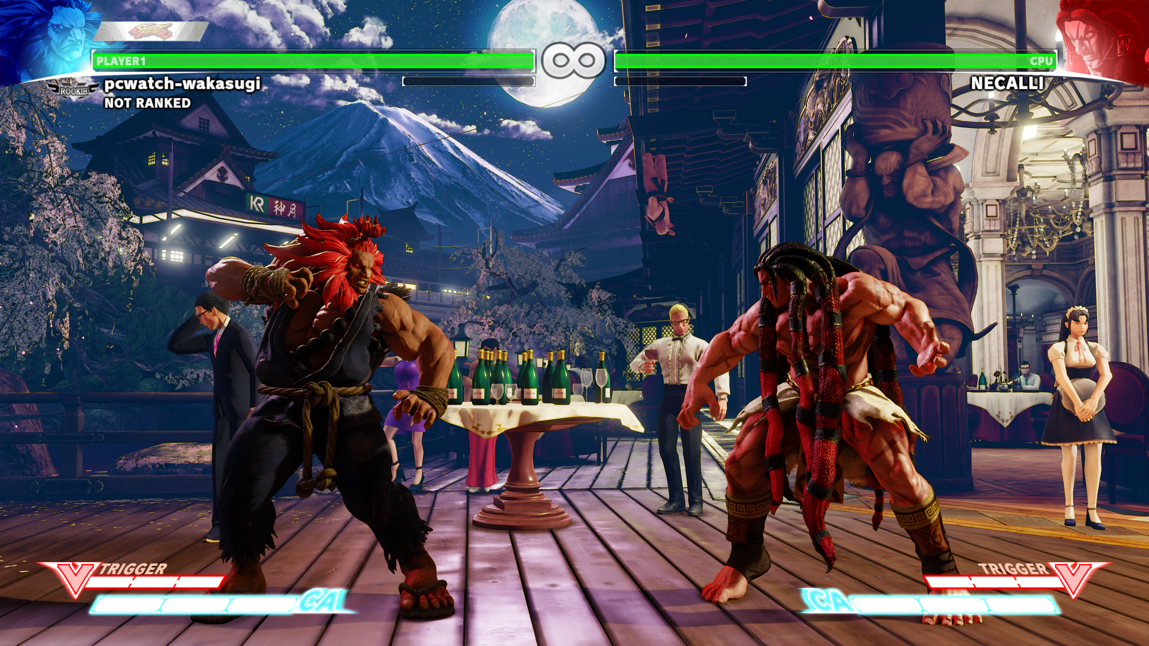 解像度4K、すべて高画質設定。アンチエイリアスがかかり、陰影はグラデーションで表現されている。電灯や月など明るい部分にHDR的な表現もされている