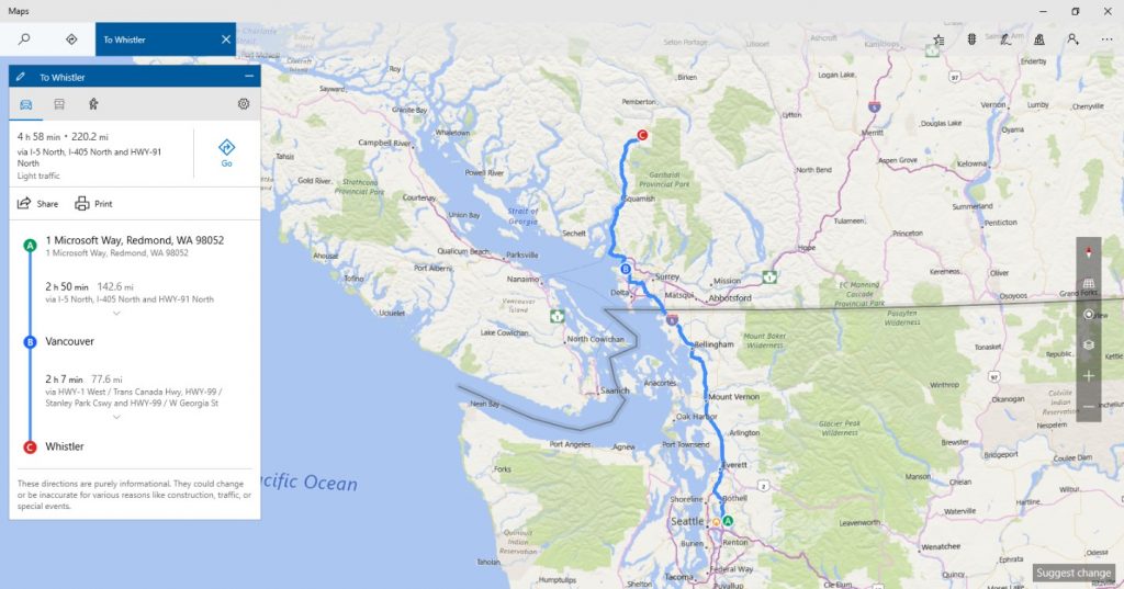 複数の経由地を持つルート