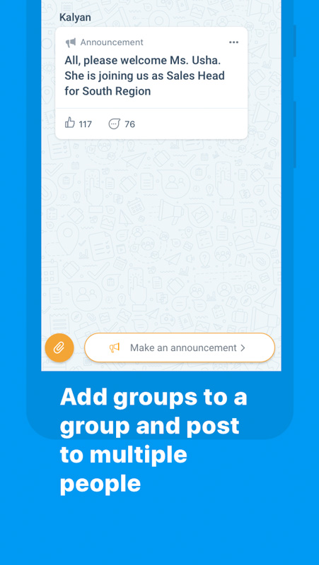 グループを作成して、そこでやりとりもできる。数百万ユーザーまで対応可能(写真提供：Microsoft)