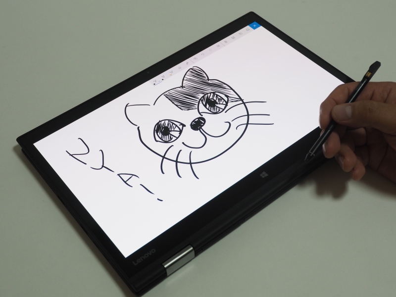 ペン先の硬さは2B相当。筆圧が強いと摩擦を強く感じるので、軽めの筆圧で滑らすように描くといい