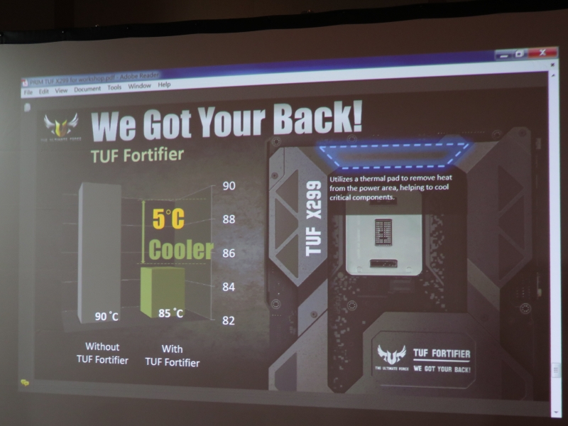 TUF Fortifierにより冷却性が向上する