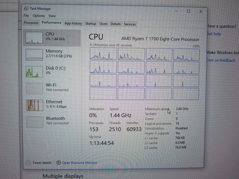 8コア16スレッドのRyzen 7 1700を搭載