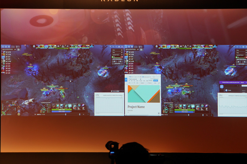 IntelのCore i5(左)はコマ落ちが発生していたが、Ryzen(左)はスムーズに動くというデモ