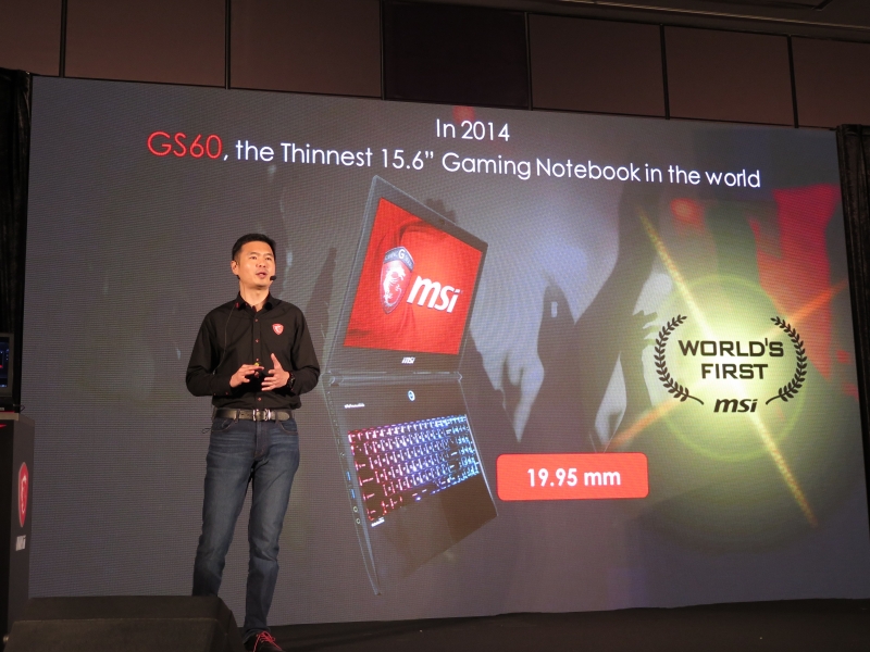 厚さを19.95mmに抑えた世界最薄の15.6型ノート「GS60」