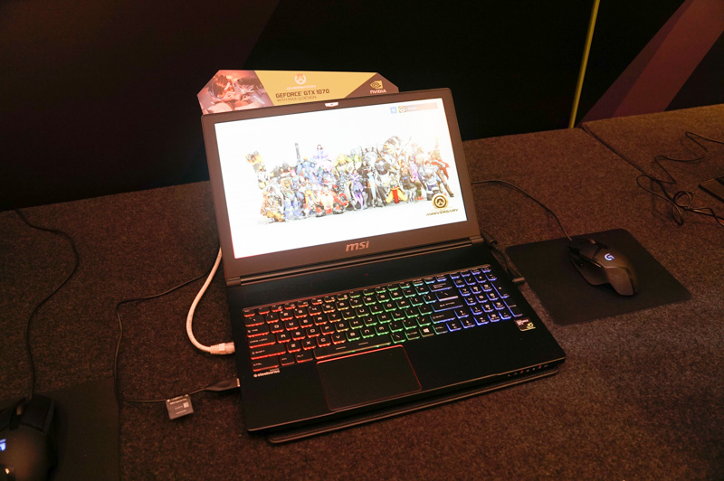 Max-Qに対応したMSIのGS63。GeForce GTX 1070搭載