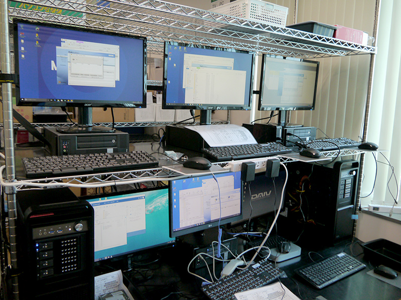 データの復旧作業の様子。優先度の高いデータから復旧する