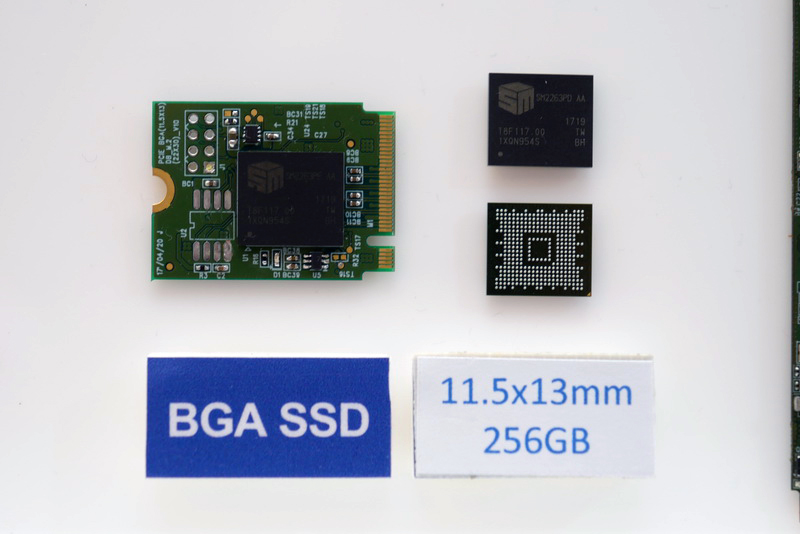 NANDフラッシュメモリと積層実装することで、11.5×13mmのサイズで256GBのSSDを実現可能