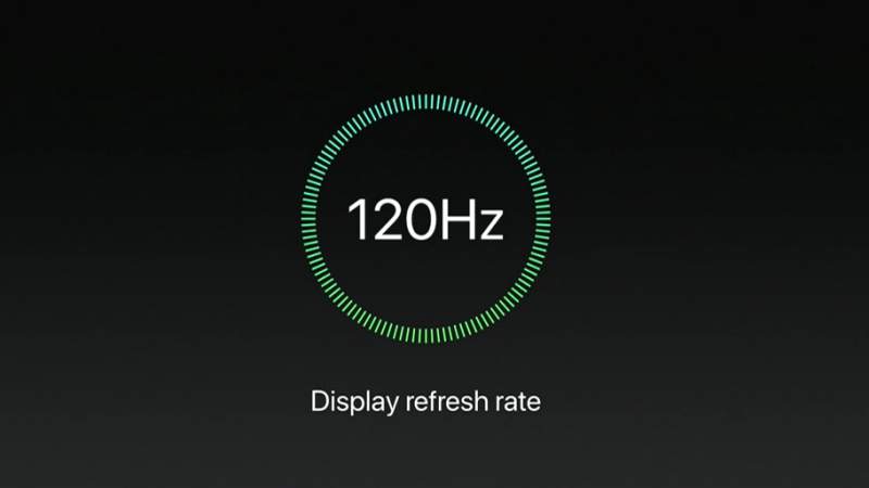 リフレッシュレートは最大120Hzに