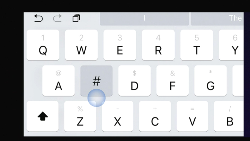 オンスクリーンキーボードでのフリックから数字や記号を入力可能