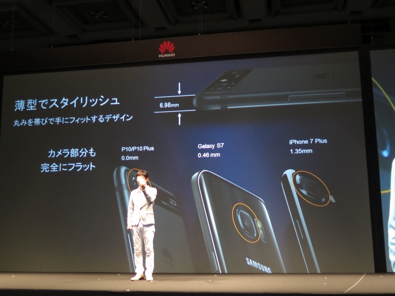 6.98mm厚の筐体で、カメラレンズも出っ張らない