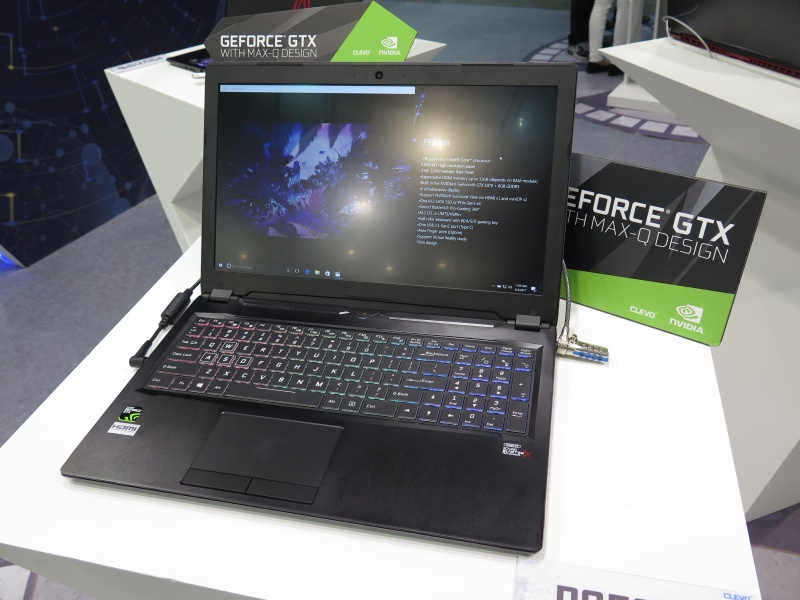 Clevoの薄型ゲーミングノート「P950HR」。NVIDIAのMax-Qにより、ハイエンドGeForce GTXシリーズを搭載する