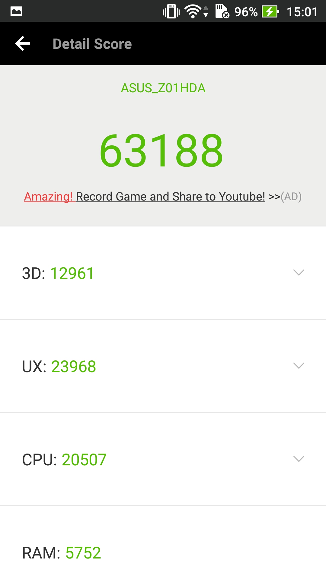 AnTuTu Benchmark/テスト「63,188」