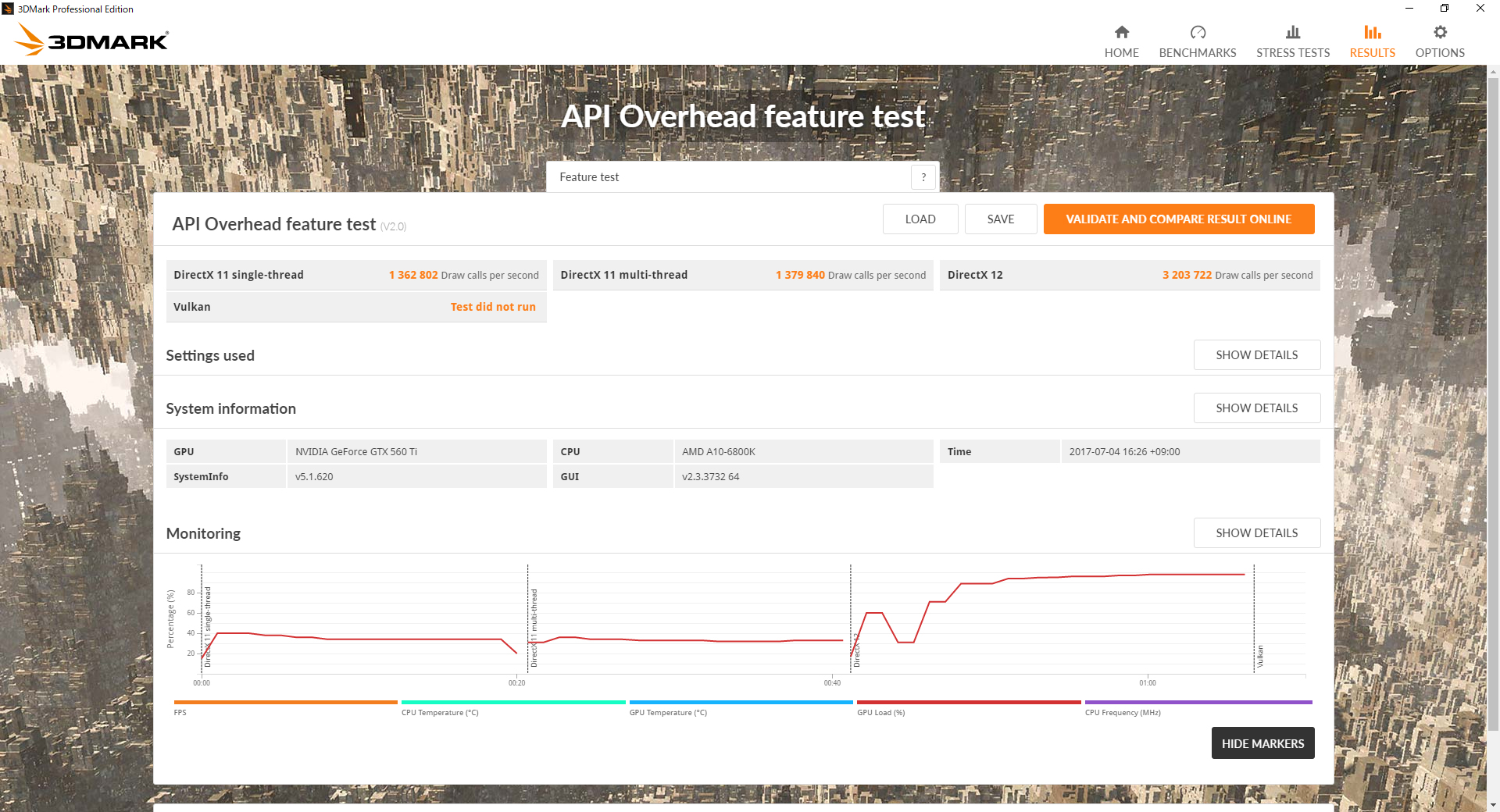 384.76ではDirectX 12用のテストが実施できた