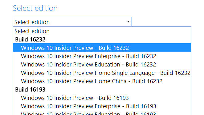 Windows 10 Insider Preview Build 16232のISOファイルが公開された