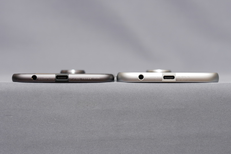 厚みは5.99mmと、Moto Z Play(右)より1mm薄くなった