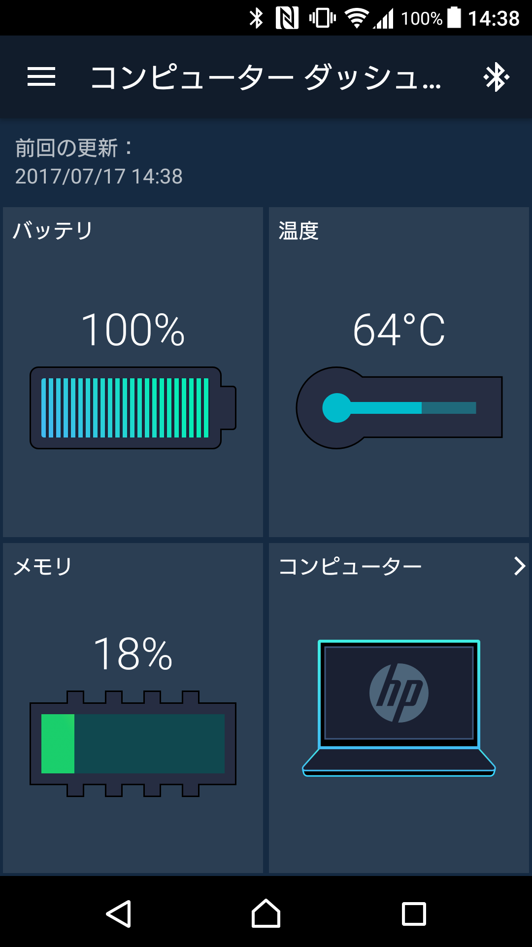 スマートフォンからPCの状態を確認できる